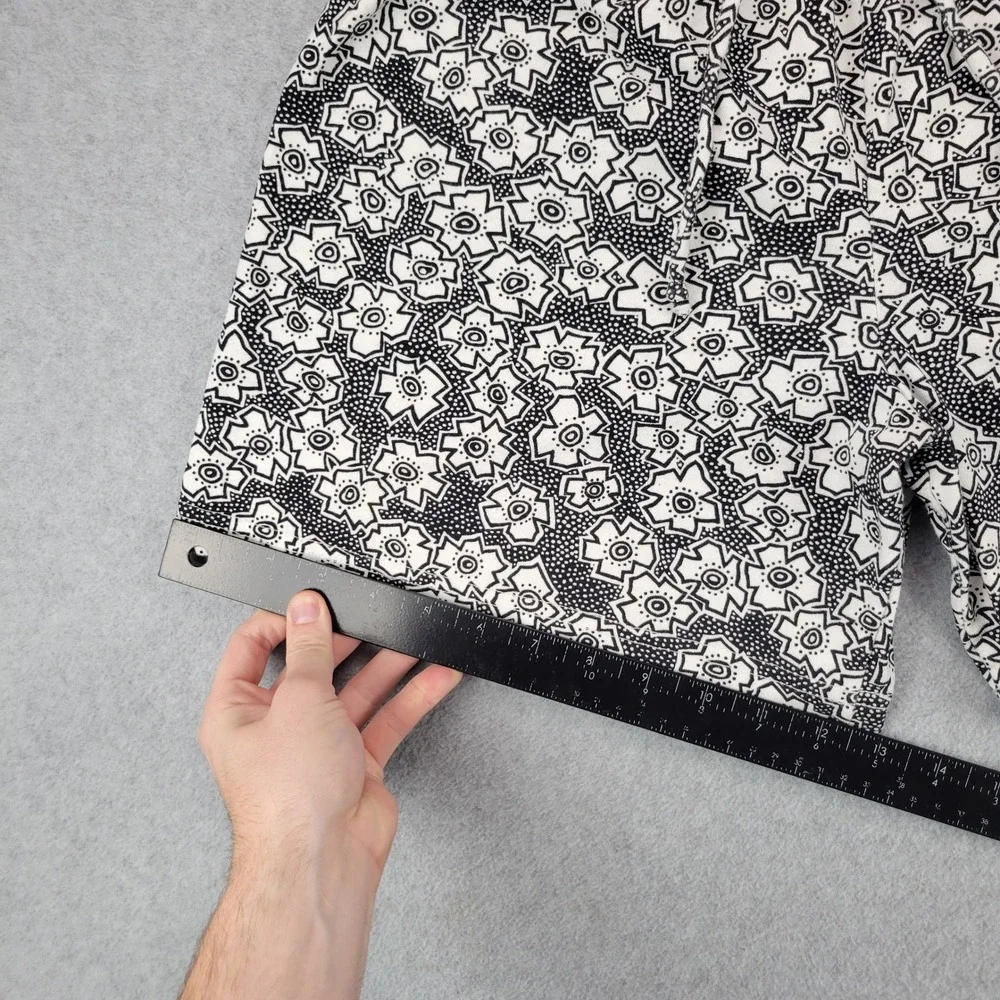Hang Ten Geometric Floral Shorts Women Large Black White Vintage Elastic Waist - Picture 7 of 11